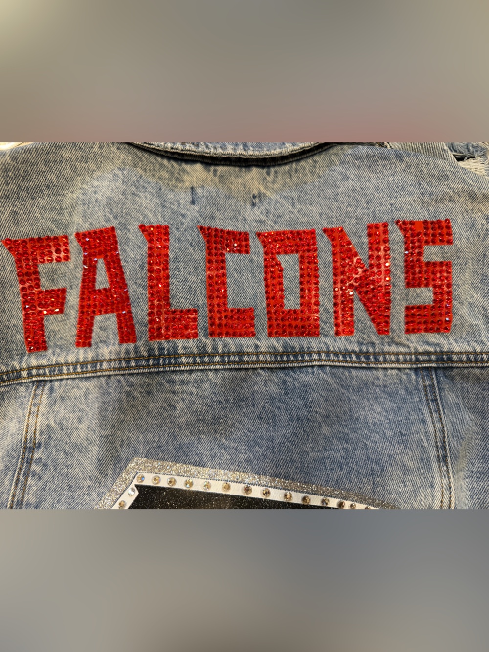 Atlanta Falcons NFL Football Forever 21 Denim Jean Jacket Size M - Picture 10 of 15